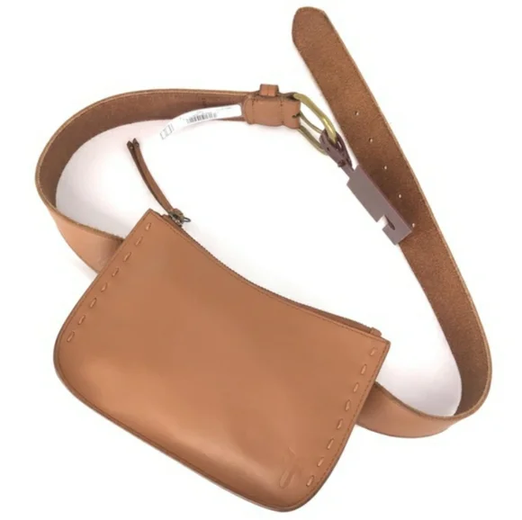 Frye Tan Leather Belt Bag Sz XL NWT - Picture 3 of 6
